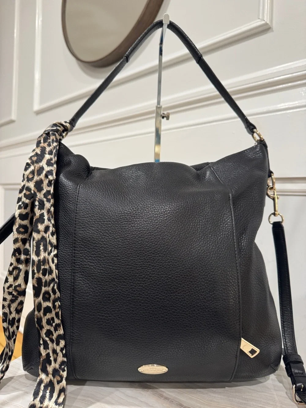 Coach Isabelle Black Pebbled Leather Shoulder Hobo Crossbody Bag - Picture 4 of 17